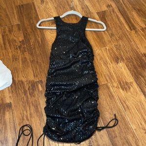 Black sequin mini dress